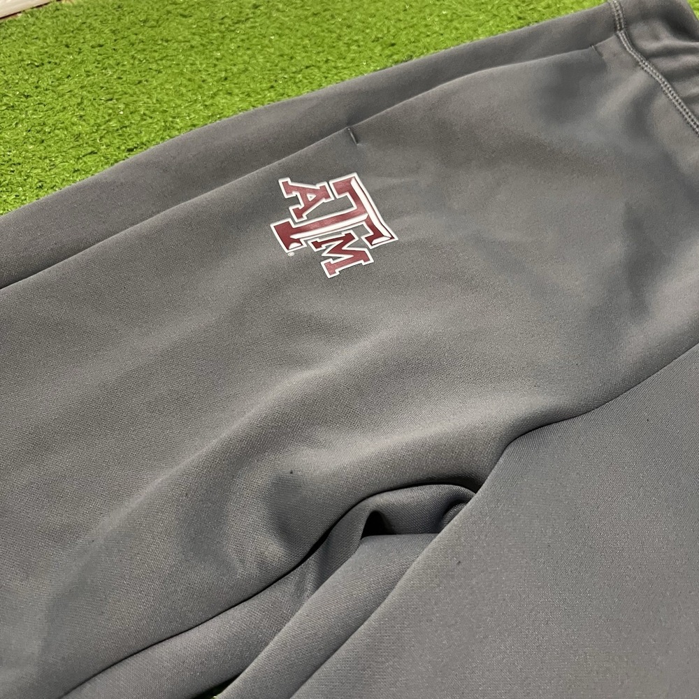 Texas A&M Team Issue Sweatpants Med.‎ Aggie Football Training Gray Ankle Zip - Picture 2 of 9